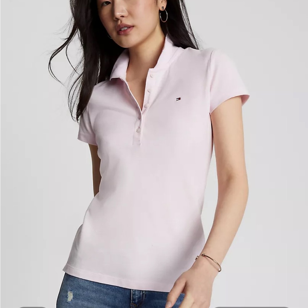 Tommy Hilfiger Women's Light Pink Button Down Shirt